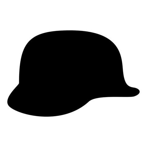 German Helmet Of World War Two 2 Stahlhelm Ww2 Icon Black Color Vector