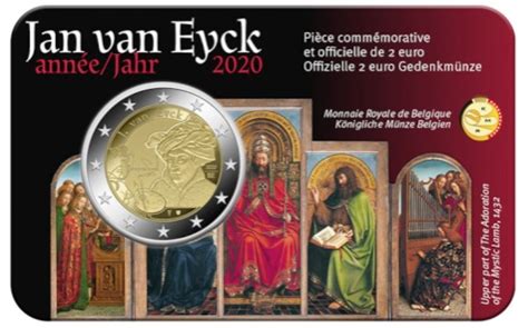Belgium 2 Euro 2020 Jan Van Eyck Coincard French Special 2 Euro Coins