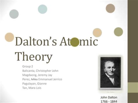 Daltons Atomic Theory Ppt