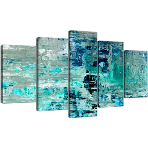 Extra Large Turquoise Teal Abstract Painting Wall Art Print Canvas