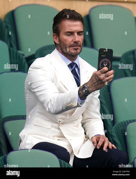David Beckham In The Royal Box On Centre Court On Day Eleven Of