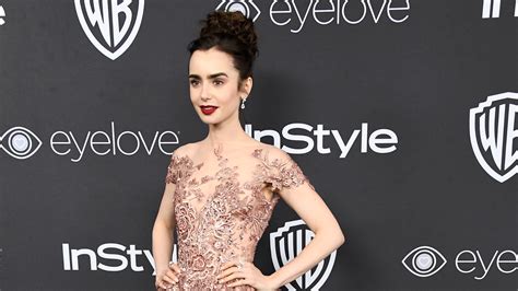Get The Look Lily Collins Golden Globes Gown