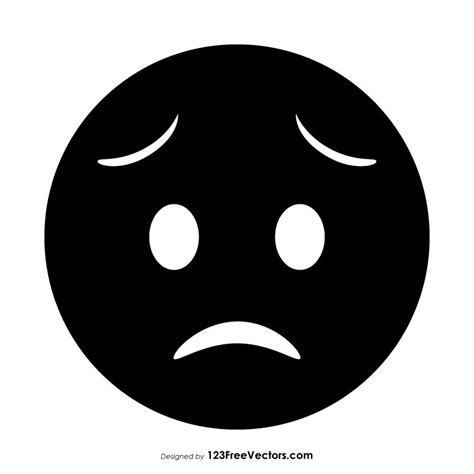 Black Worried Face Emoji Emoji Face Black