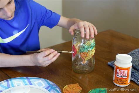 Fall Leaf Mason Jar Craft For Kids Frugal Fun For Boys And Girls