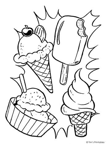 Ice Cream Coloring Page - Tim's Printables