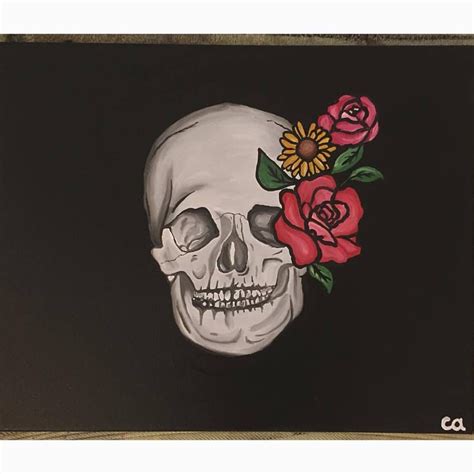 Courtney Customs Skull Painting 16x20 Acrylic On Canvas Skull