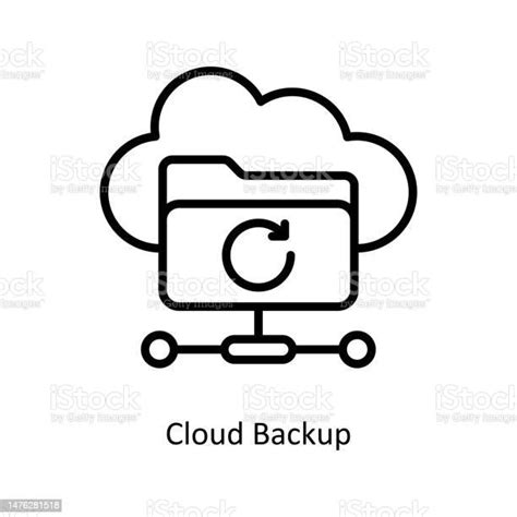 Cloud Backup Vector Outline Icon Design Illustration Data Symbol On