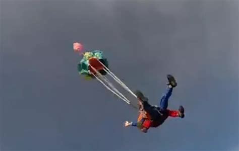 Skydiver Films Terrifying Plunge Towards Ground As Parachute