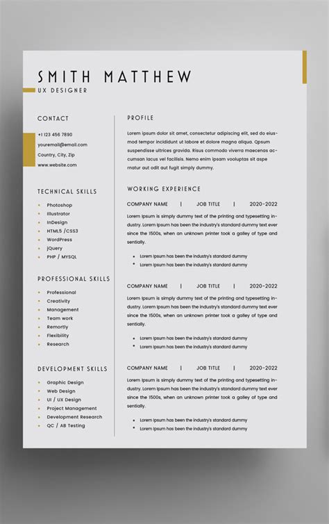 Learn how to structure a cv to give recruiters what they want and land more interviews. Free 2 Pages CV Resume Template + Cover Letter (PSD ...