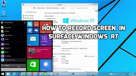 How To Record Screen In Surface Windows Rt Youtube