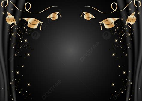 Graduation Golden And Premium Black Background Vector Graduation Gold