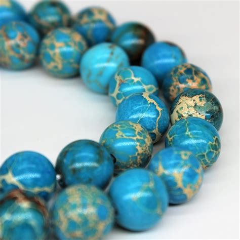 Blue Imperial Jasper Gemstone Loose Beads 8mm 46 Beads Per 155 Strand