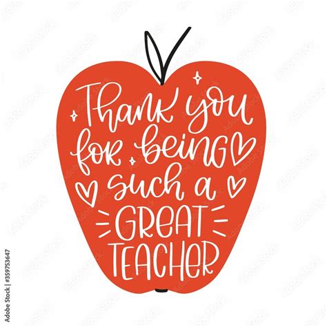 Stockvector Thank You For Being Such A Great Teacher Quote Vector