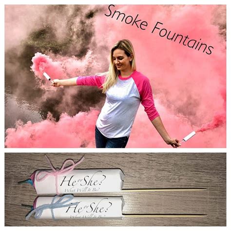 Woman Holding Pink Gender Reveal Smoke Bombs Gender Reveal Smoke Gender Reveal Unique
