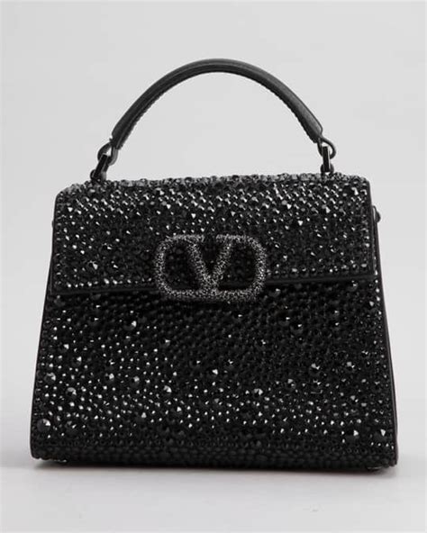 Valentino Garavani Vsling Mini Vlogo Crystal Top Handle Bag Neiman Marcus