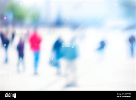 Blurred Image Of People Walking In The City Abstract Background Blur