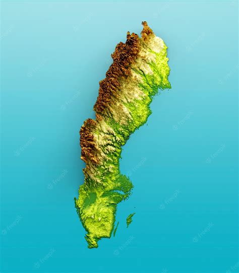 Premium Photo Sweden Map Shaded Relief Color Height Map On The Sea