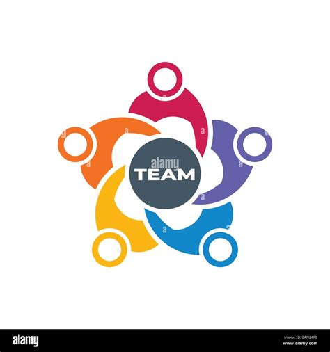 Teamwork People Creativity Work In The Making Logo Design Stock Vector