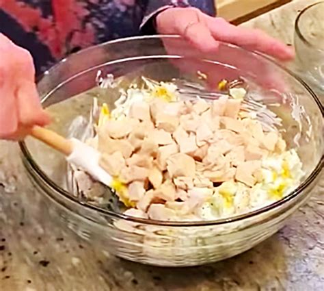 Place chicken in the baking pan. Hot Chicken Salad Casserole With Paula Deen