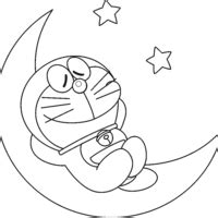 Desenho De Doraemon Dormindo Na Lua Para Colorir Tudodesenhos