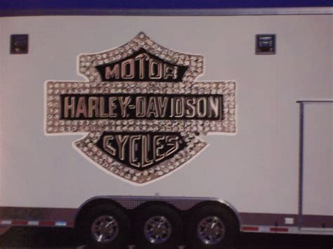 harley davidson bling full color trailer  wall    decal sticker