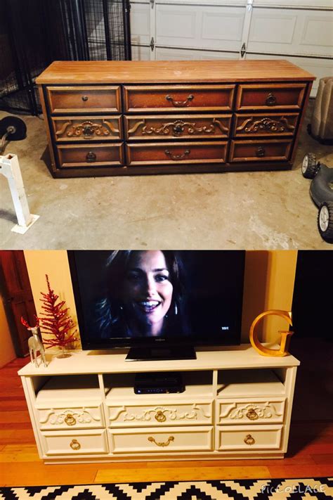 Diy Made An Old Dresser Into A New Tv Stand Old Dressers Brown