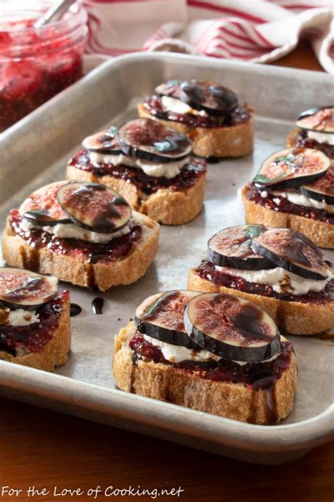 Fig And Goat Cheese Crostini With Balsamic Glaze For The Love Of Cooking
