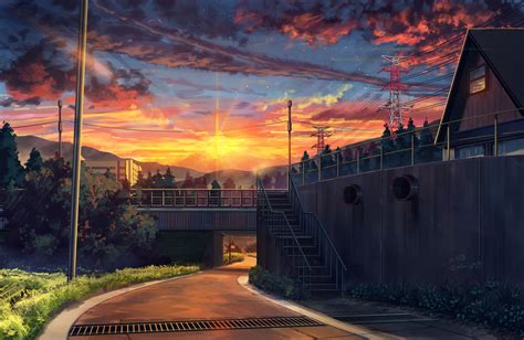 Anime Sunset Landscape
