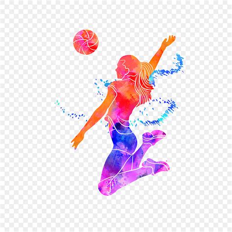 Volleyball Player Silhouette Transparent Background Silhouettes Of