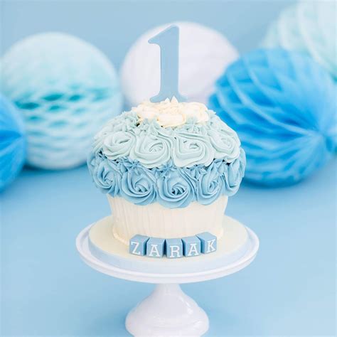 Blue Smash Cake Baby First Birthday Cake Boys First Birthday Cake