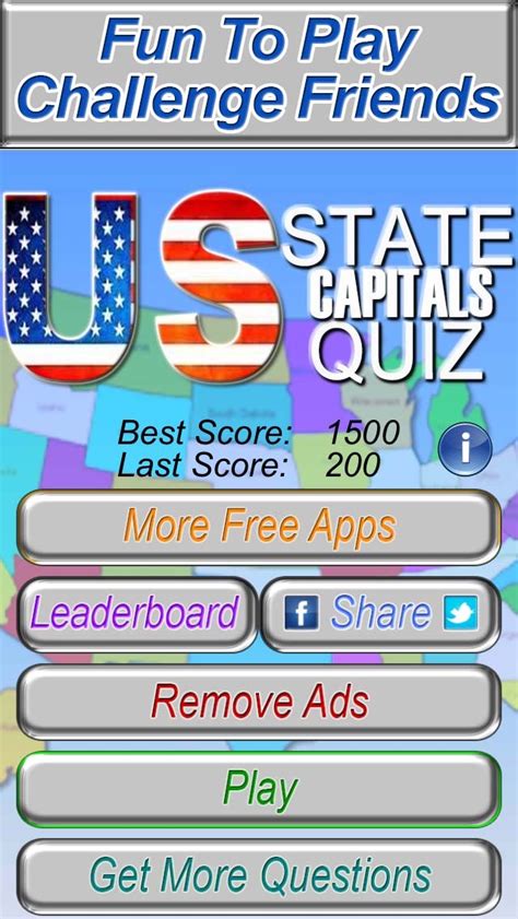 Us State Capitals Trivia Quiz Free The United States Fifty Capital
