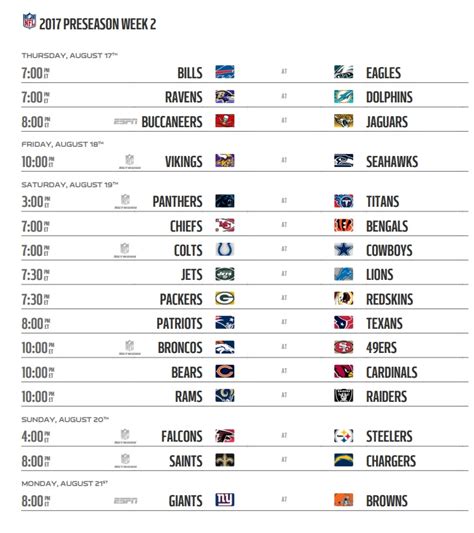 Printable Nfl Week 2 Schedule That Are Priceless Roy Blog