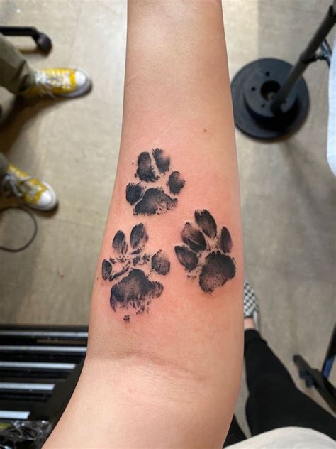 Realistic Inked Dog Paw Print Tattoo Pet Memorial Rescue Dog