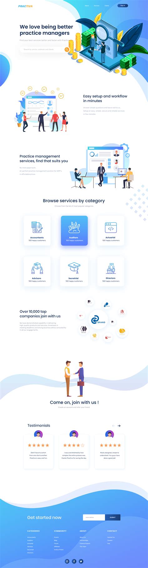 Business Landing Page On Behance In 2021 Landing Page Page Design
