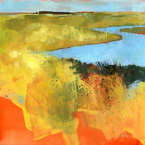 Original Acrylic Semi Abstract Landscape Painting Backwaters