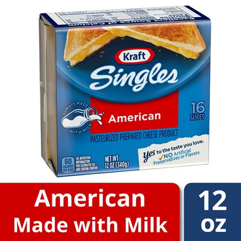Kraft Singles American Slices 16 Ct 120 Oz Wrapper