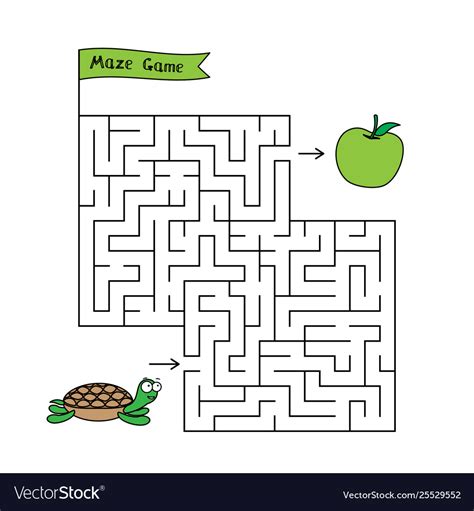Cartoon Turtle Maze Game Royalty Free Vector Image