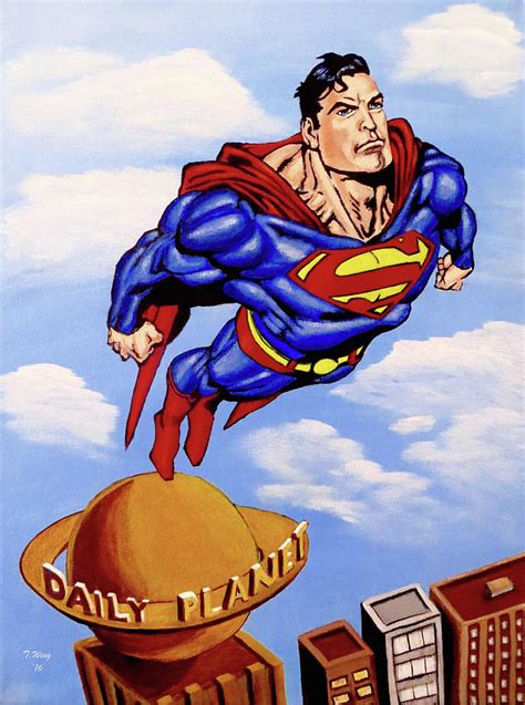 Superman Painting By Teresa Wing