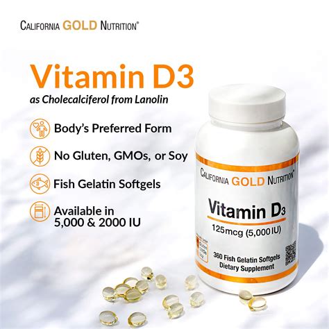 California Gold Nutrition California Gold Nutrition Vitamin D3 125
