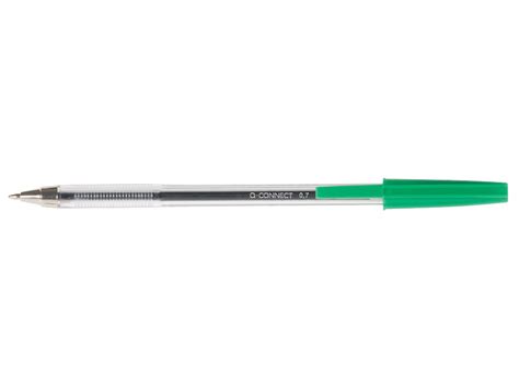 Stick Ballpoint Pen Medium Tip Green Q Connect