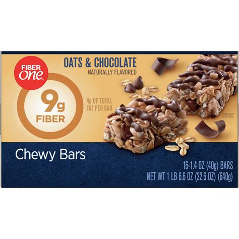 fiber one oats and chocolate chewy bars 16 count