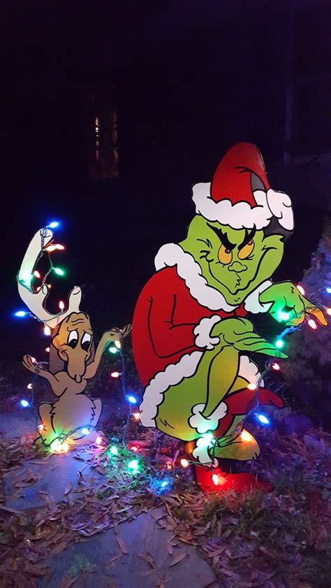 Diy outdoor christmas decorations + the grinch images. Grinch Yard art The Grinch and Max are stealing Christmas ...