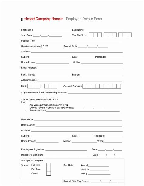 New Hire Employee Information Form Hot Sex Picture