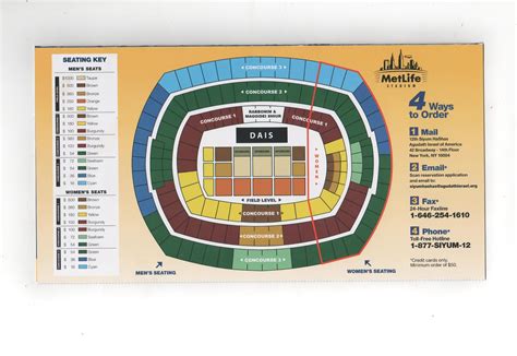 Metlife Stadium Seating Chart Seat Numbers