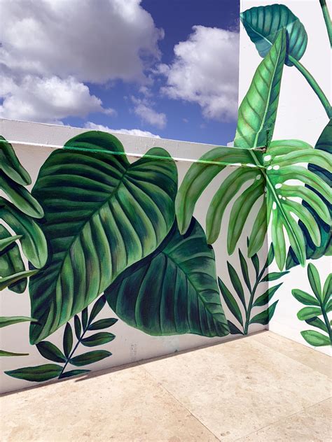 Plant Mural For A Client In Miami Beach Florida By Nscb Studio Mural