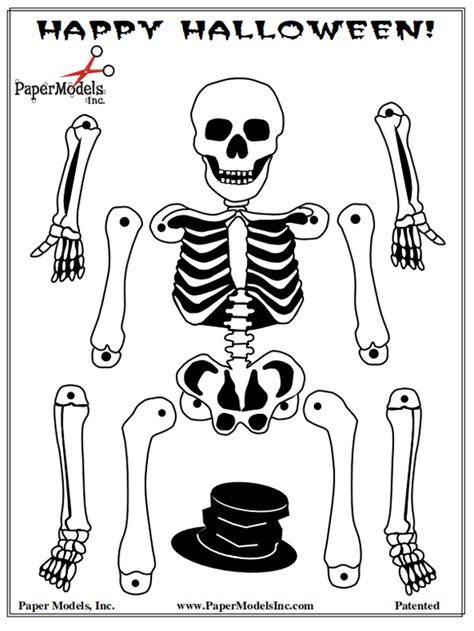 Halloween Skeleton Free Paper Models Inc