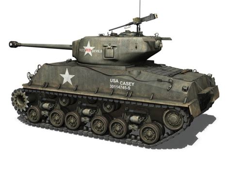 M4a3e8 Sherman Easy Eight Rices Red Devils 3d Model In Tank 3dexport