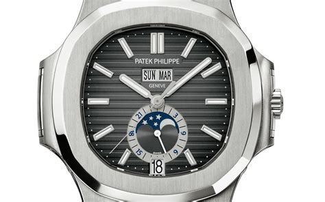 Patek Philippe Nautilus Black Strap Stainless Steel Watch 5726a 001