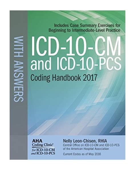 2016 Icd 10 Cm And Icd 10 Pcs Coding Handbook With Answers 2017 R
