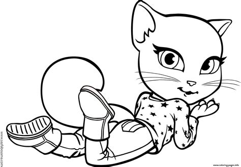 Print Talking Tom Cat Angela Coloring Page In Coloring Page